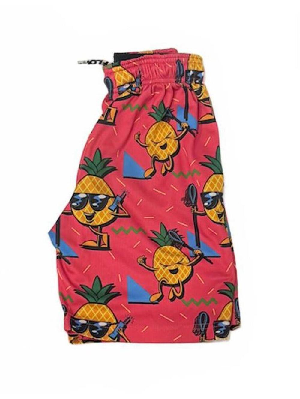 Flow Society Big‎ Boys' Pineapple Lax Shorts Pink All-Over Print Size Small